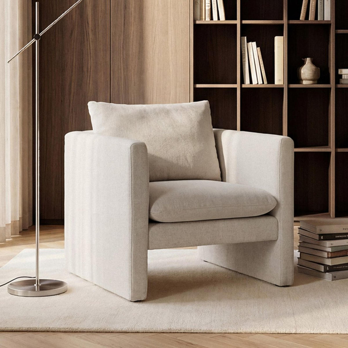LESESESSEL Hedda Beige 76 cm x 76 cm - Beige, Textil (76/76/74cm) - Klast Home