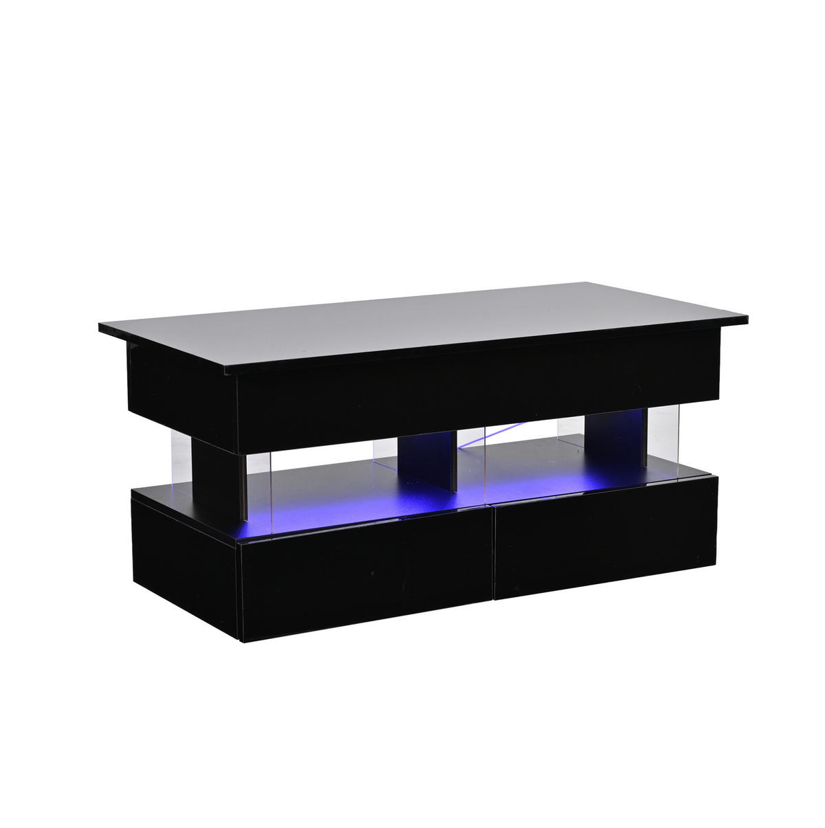 COUCHTISCH höhenverstellbar 100 x 50 x 46 cm Schwarz - Schwarz, Holzwerkstoff (100/50/46cm) - Meubliv