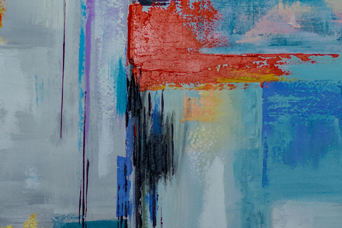 ACRYLBILD HANDGEMALT Bunt 78/103 cm - Multicolor, Textil (77.5/102.5cm) - KUNSTLOFT