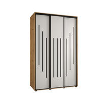 SCHWEBETÜRENSCHRANK 235,2/160/45 3-türig - Schwarz/Weiß, Holz/Metall (160/235/45cm) - Abiks Möbel