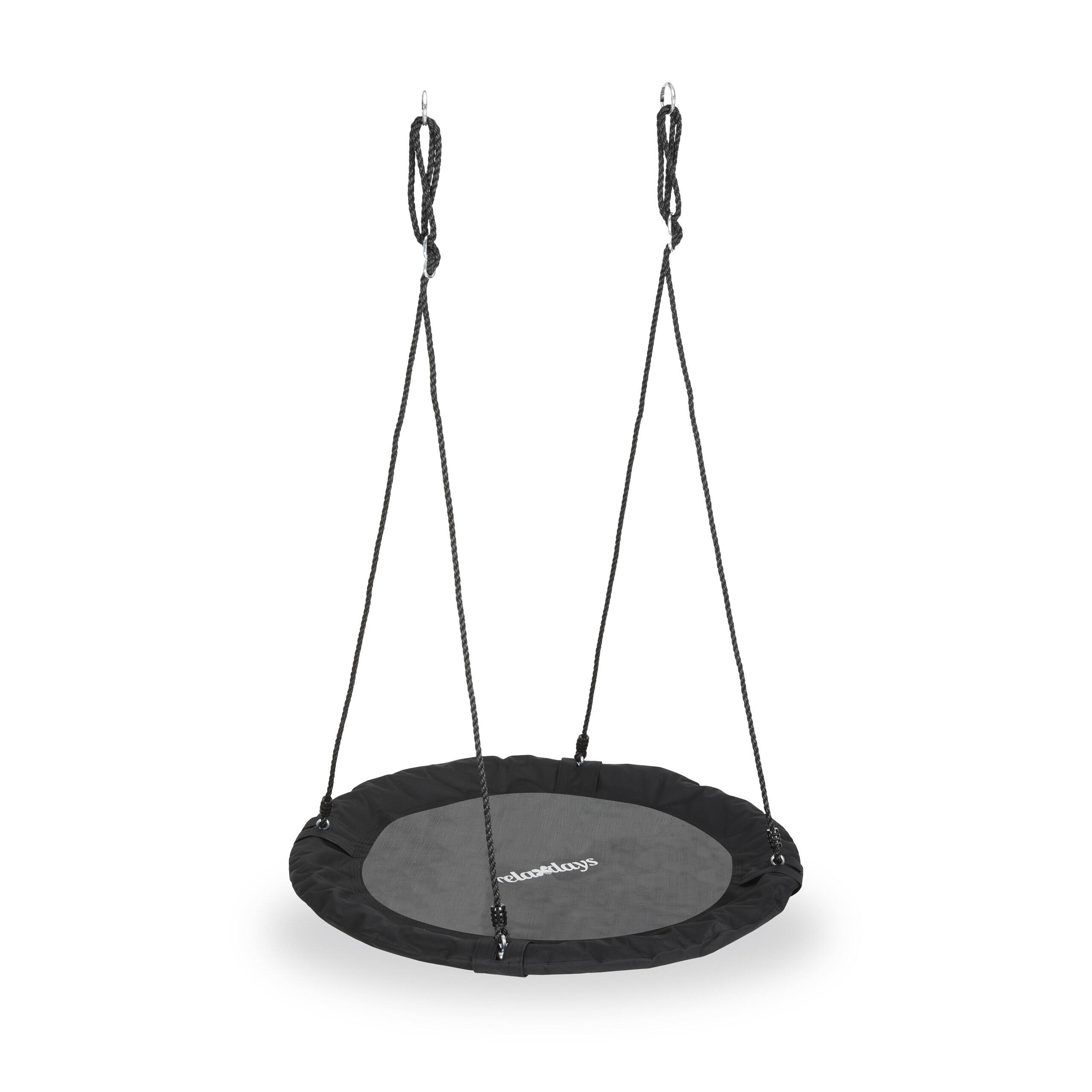 NESTSCHAUKEL Schwarz höhenverstellbar 90 cm - Multicolor, Kunststoff/Metall (90/150/90cm) - Relaxdays