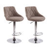 BARHOCKER 2er Set Stoff taupe - Taupe/Chromfarben, Textil/Metall (46/83/49cm) - CLP