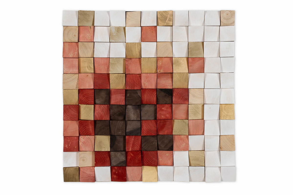 HOLZBILD 75/75 cm - Rot, Holz (75/75cm) - KUNSTLOFT