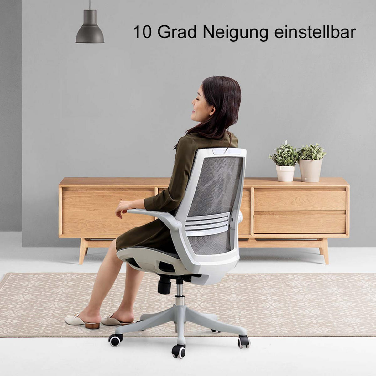 BÜROSTUHL Grau - Grau, Textil (66/102/46cm) - SIHOO