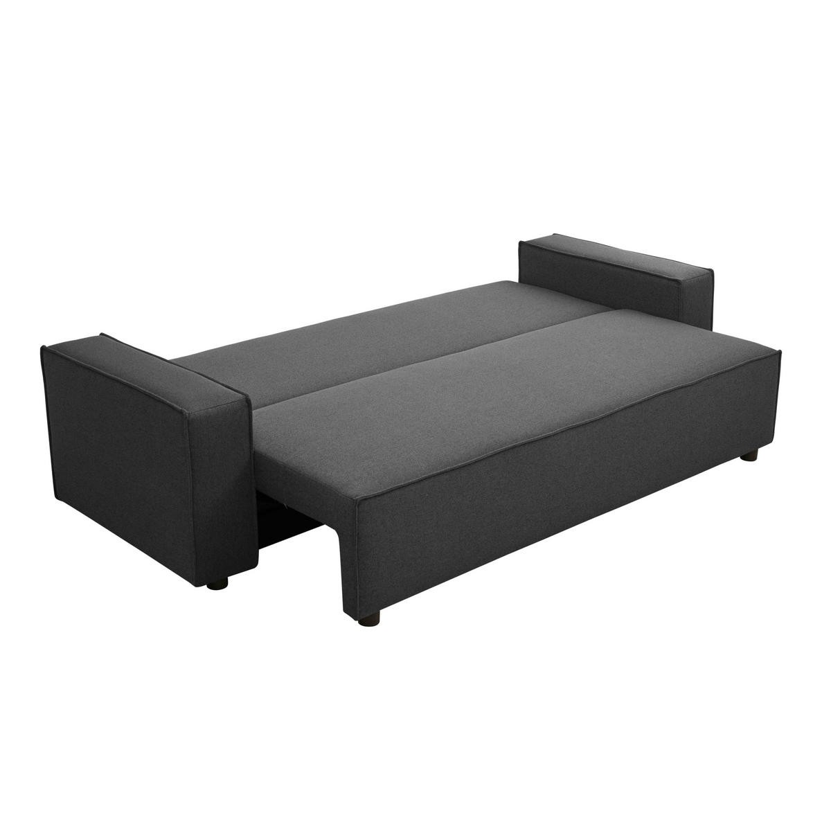 SOFA 3-Sitzer, Grau - Grau, Textil (93/82/220cm) - Oviala