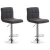 BARHOCKER 2er Set Stoff hellgrau - Chromfarben/Hellgrau, Textil/Metall (46/94/47cm) - CLP