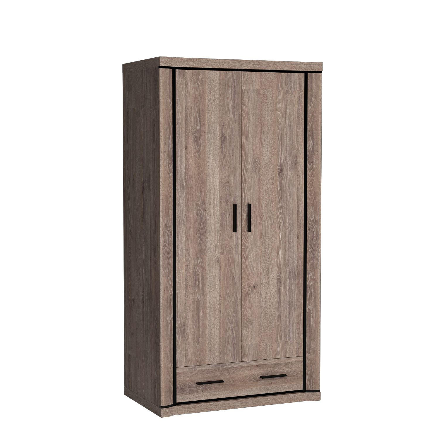 DREHTÜRENSCHRANK MALAGA 97/192/90 cm 2-türig Braun - Braun, Holzwerkstoff (97/192/90cm) - MASSENO