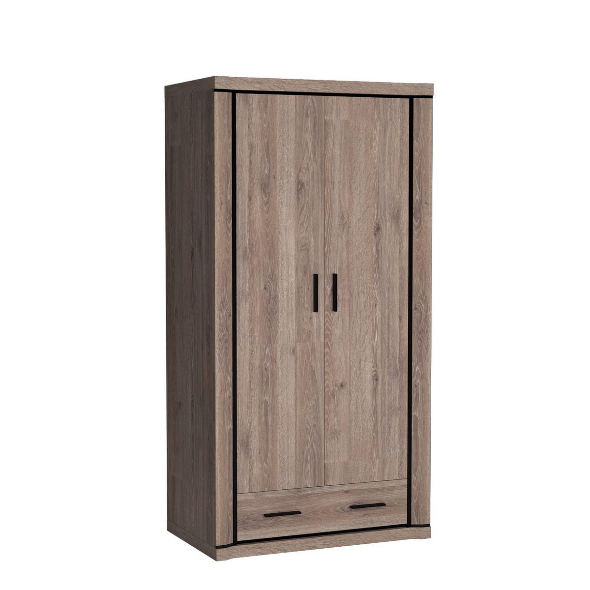 DREHTÜRENSCHRANK MALAGA 97/192/90 cm 2-türig Braun - Braun, Holzwerkstoff (97/192/90cm) - MASSENO