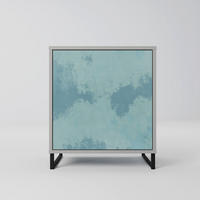SIDEBOARD SKY WASH, Grau, 57,5x42x67,5 cm, Schwarze Metall-Rahmenfüße - Multicolor/Schwarz, Holzwerkstoff/Metall (57.5/67.5/42cm) - SpaceRebels