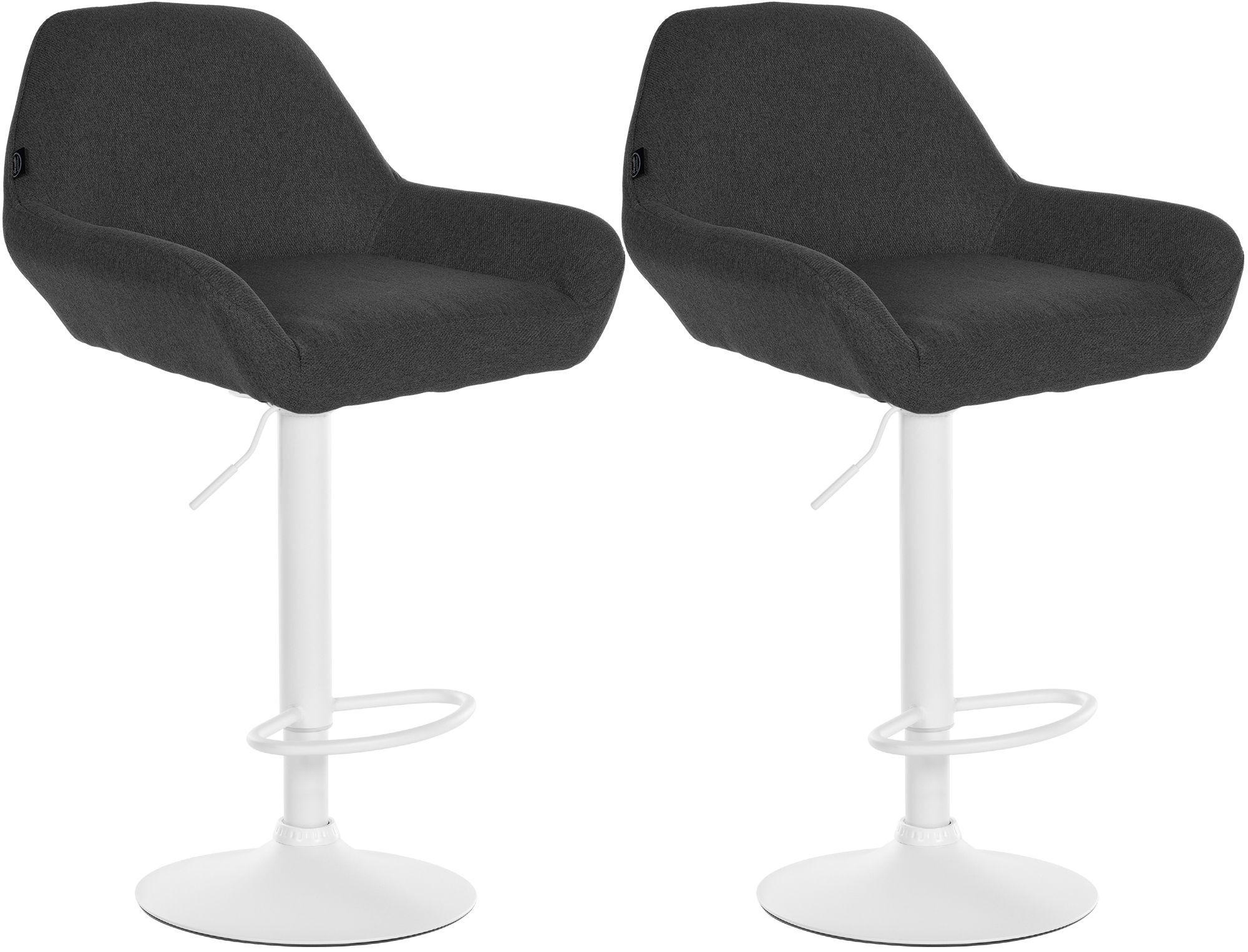 BARHOCKER 2er Set Stoff dunkelgrau - Dunkelgrau/Weiß, Textil/Metall (51/89/52cm) - CLP
