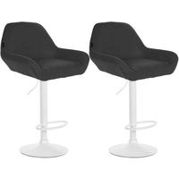 BARHOCKER 2er Set Stoff dunkelgrau - Dunkelgrau/Weiß, Textil/Metall (51/89/52cm) - CLP