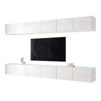 TV-LOWBOARD ANGEL V mit LED-Beleuchtung, 300 cm Weiß Hochglanz - Weiß Hochglanz, Holzwerkstoff (300/36/40cm) - Idohome