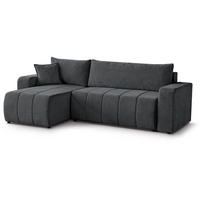 ECKSCHLAFSOFA Mori graphit - Schwarz/Graphitfarben, Kunststoff/Textil (250/155cm) - Beautysofa