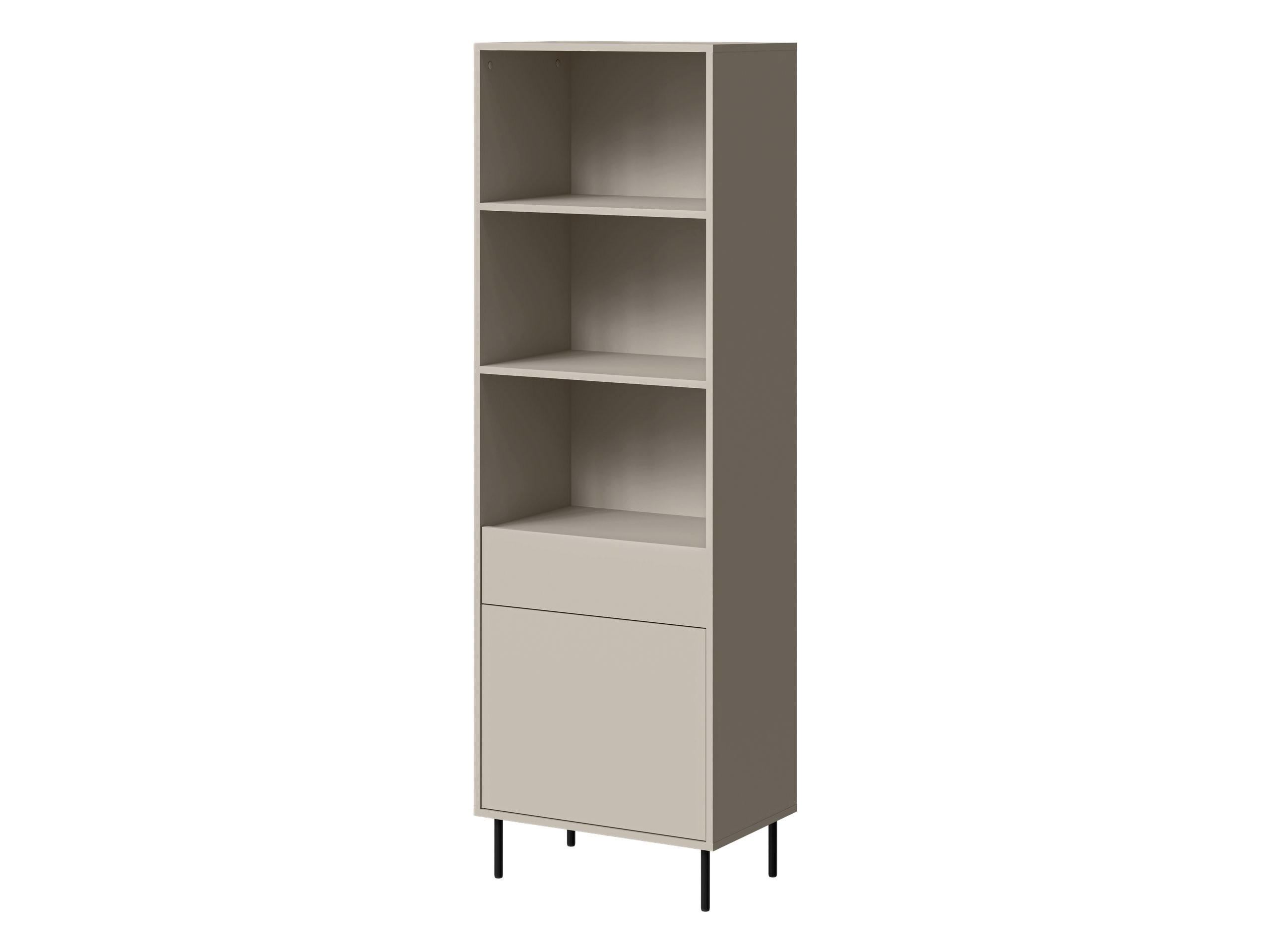 VITRINE Masha 1D1S - Kaschmir/Schwarz, Holzwerkstoff/Metall (60/185/39cm) - MIRJAN24