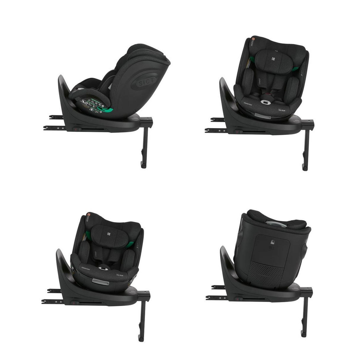 KINDERSITZ i-Twist i-Size schwarz (40-150 cm) Gruppe 0+/1/2/3 Stützbein Isofix - Schwarz, Kunststoff (43/62/55cm) - Kikka boo