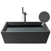FREISTEHENDE BADEWANNE 80x170x60 cm schwarz Gocta - Schwarz, Kunststoff (80/60/170cm) - Beliani