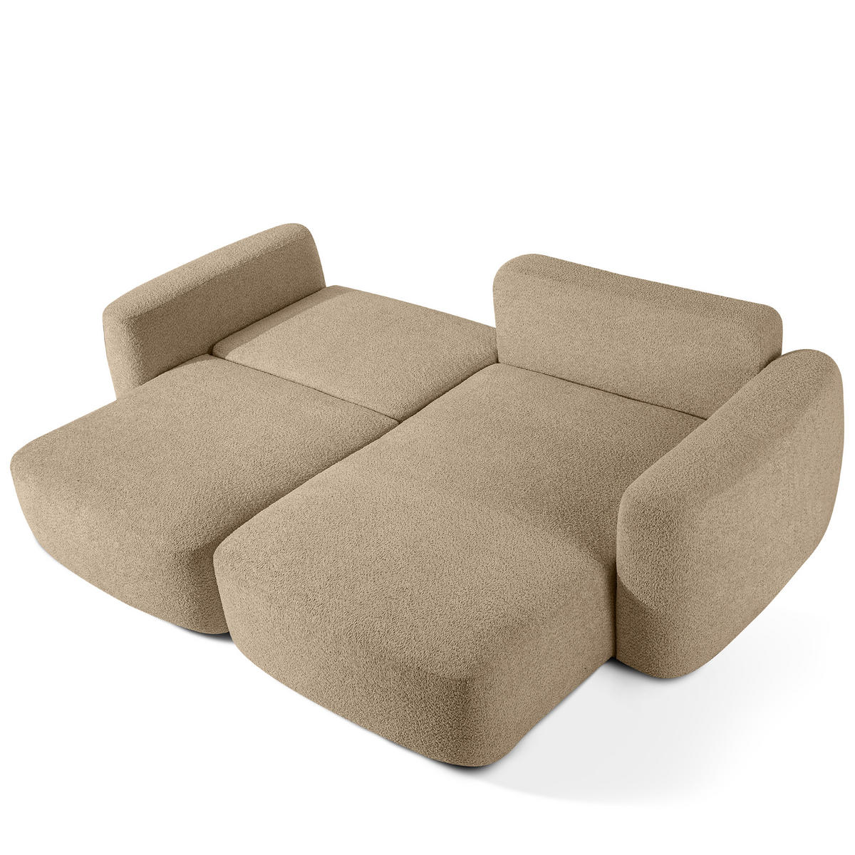 SITZGARNITUR ELOSA - Ecru, Holz/Textil (245/85/165cm) - KONSIMO®