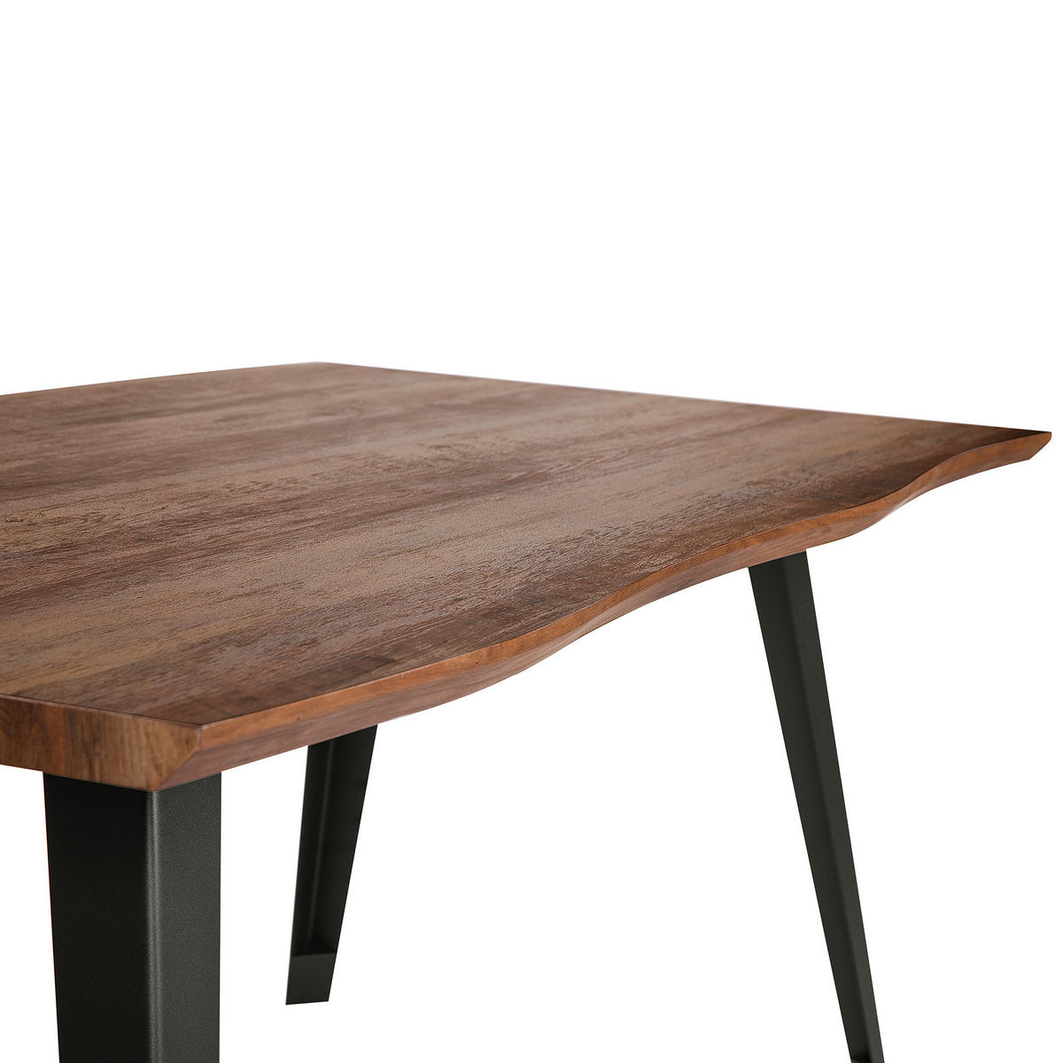 ESSTISCH 160/90/76 cm Dunkelbraun, Schwarz Rechteckig Witney - Dunkelbraun, Holzwerkstoff (160/90/76cm) - Beliani