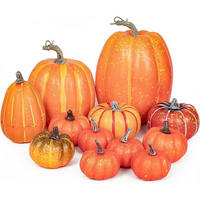 KÜRBISDEKORATION 12 Stück Set - Orange, Kunststoff (19cm)