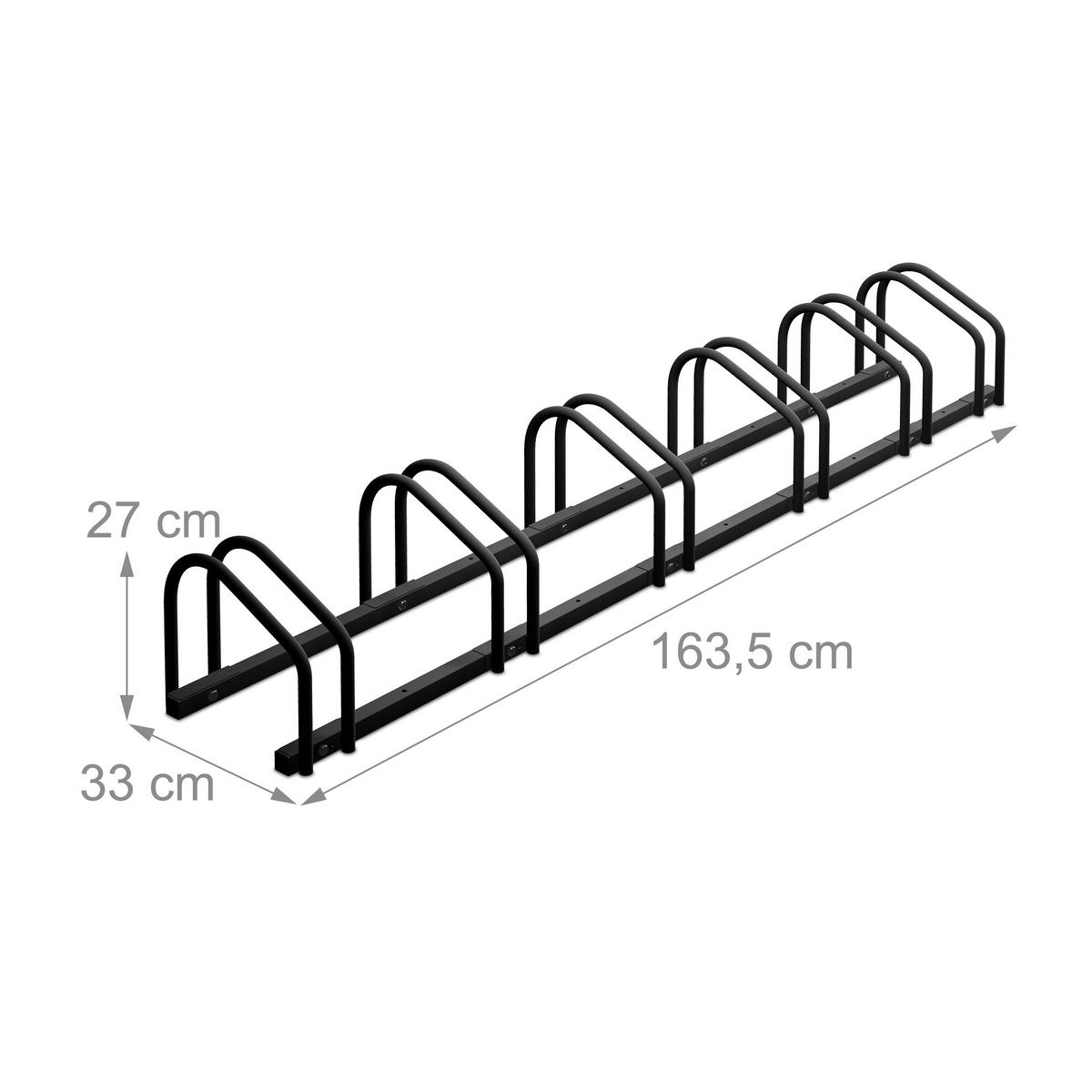 FAHRRADSTÄNDER Anthrazit für 6 Fahrräder Stahl pulverbeschichtet - Anthrazit, Metall (163.5/27/33cm) - Relaxdays