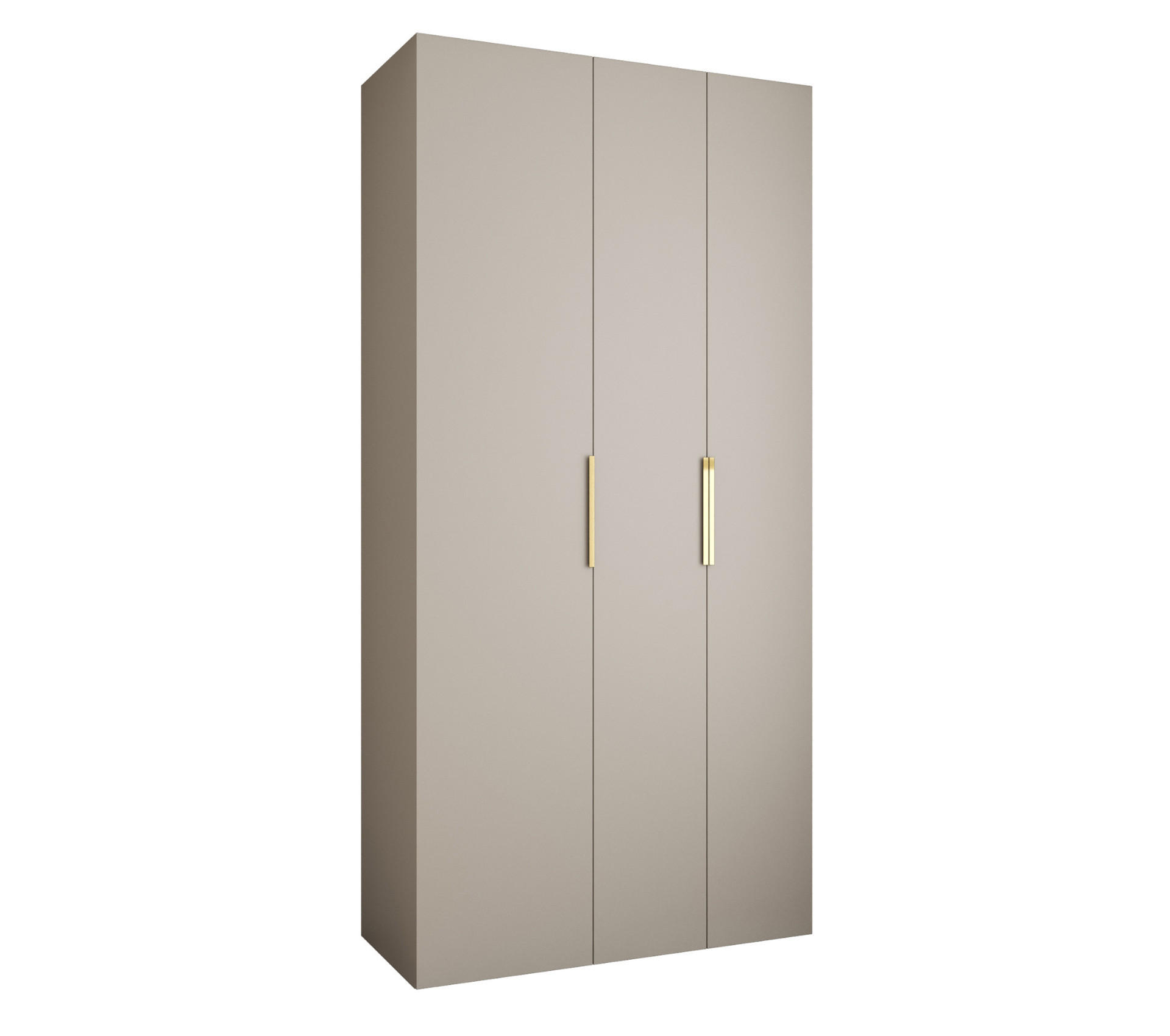 DREHTÜRENSCHRANK 245,5/120/50 3-türig - Kaschmir/Goldfarben, Holz/Metall (120/245.5/50cm) - Abiks Möbel