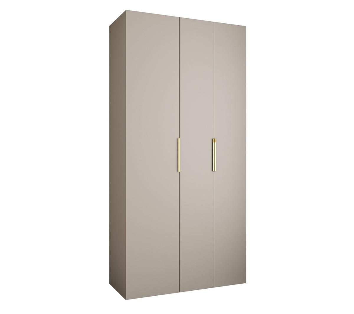 DREHTÜRENSCHRANK 245,5/120/50 3-türig - Kaschmir/Goldfarben, Holz/Metall (120/245.5/50cm) - Abiks Möbel