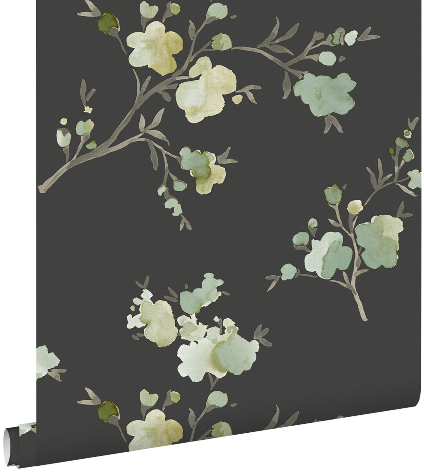 TAPETE Kirschblüten 53 cm x 10.05 m - Schwarz, Papier (53/1000cm) - ESTAhome