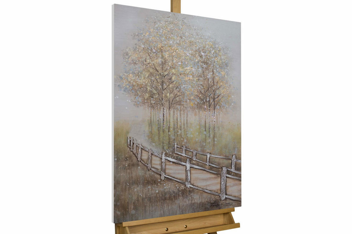 ACRYLBILD HANDGEMALT 60/90 cm - Braun, Holz/Textil (60/90cm) - KUNSTLOFT