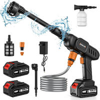 HOCHDRUCKREINIGER 6 in 1 60Bar 20000 mAh Hausgarten Reinigung Mit 2 Batteries - Schwarz, Metall (41.5/23cm) - Coonoor
