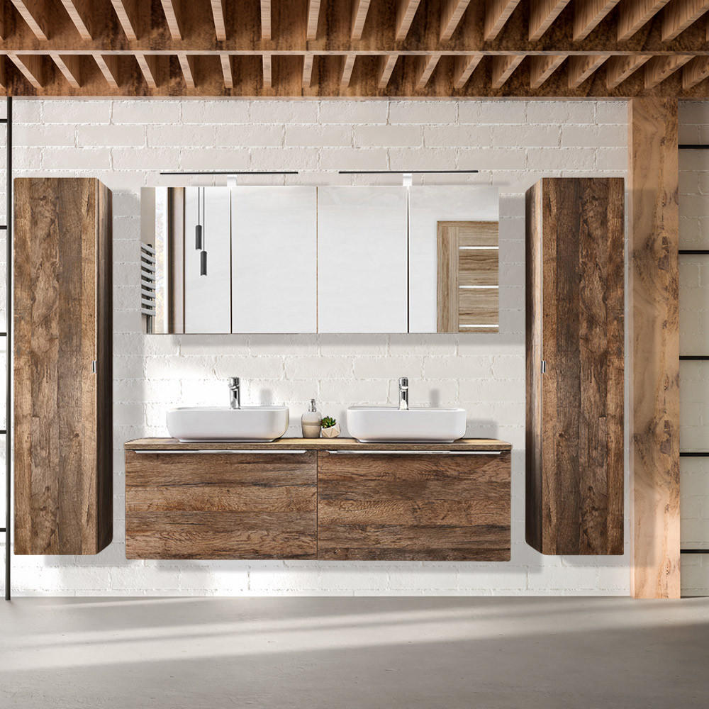 Lomado Badmöbel-Set Braun 260x200x46 cm