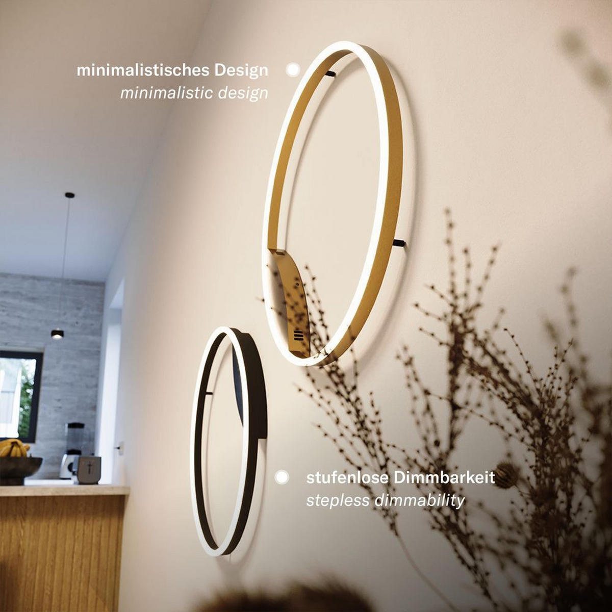 LED-WAND-/DECKENLAMPE Ring Aluminium Ø 40cm - Alufarben, Metall (40/40/5.5cm) - s.luce