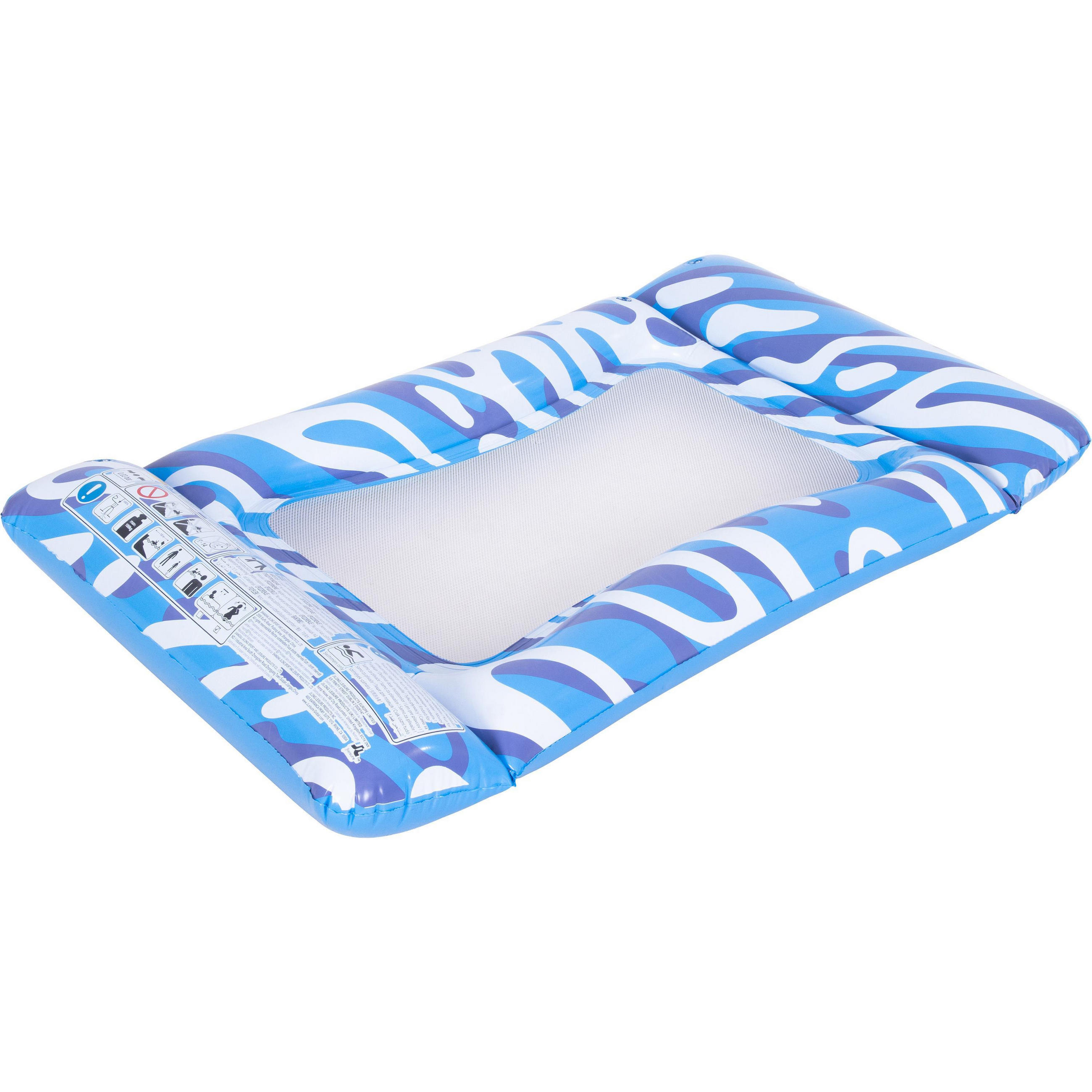 LUFTMATRATZE Ripple Wave 117 x 76 x 15 cm mit Netzgewebe und 3 Luftkammern - Blau, Kunststoff (117/76/15cm) - Avenli