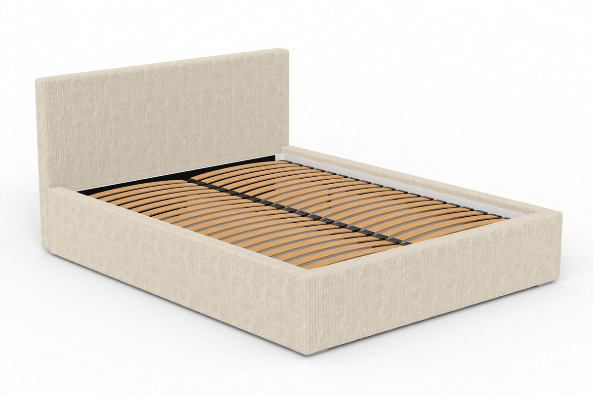 POLSTERBETT LOCCA 140/200 in Cord Beige - Beige, Holz/Holzwerkstoff (140/200cm) - Deine Möbel 24