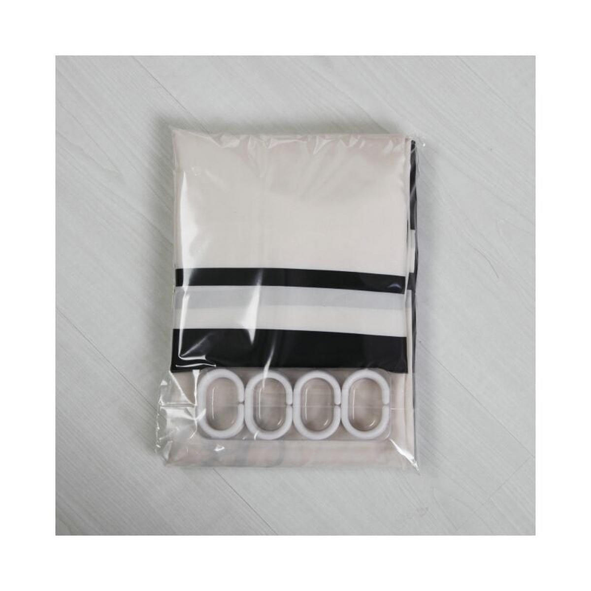 DUSCHVORHANG Schwarz und Weiß Polyester schnelltrocknend wasserdicht maschinenwaschbar mit Haken - Multicolor, Textil (200/180cm) - MCBOSON
