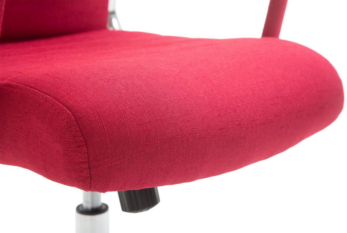 DREHSTUHL Stoff rot - Chromfarben/Rot, Textil/Metall (58/105/66cm) - CLP