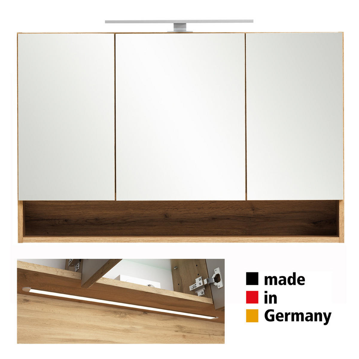 SPIEGELSCHRANK Kahla-03 - Braun, Holzwerkstoff (100/64/20cm) - Lomado