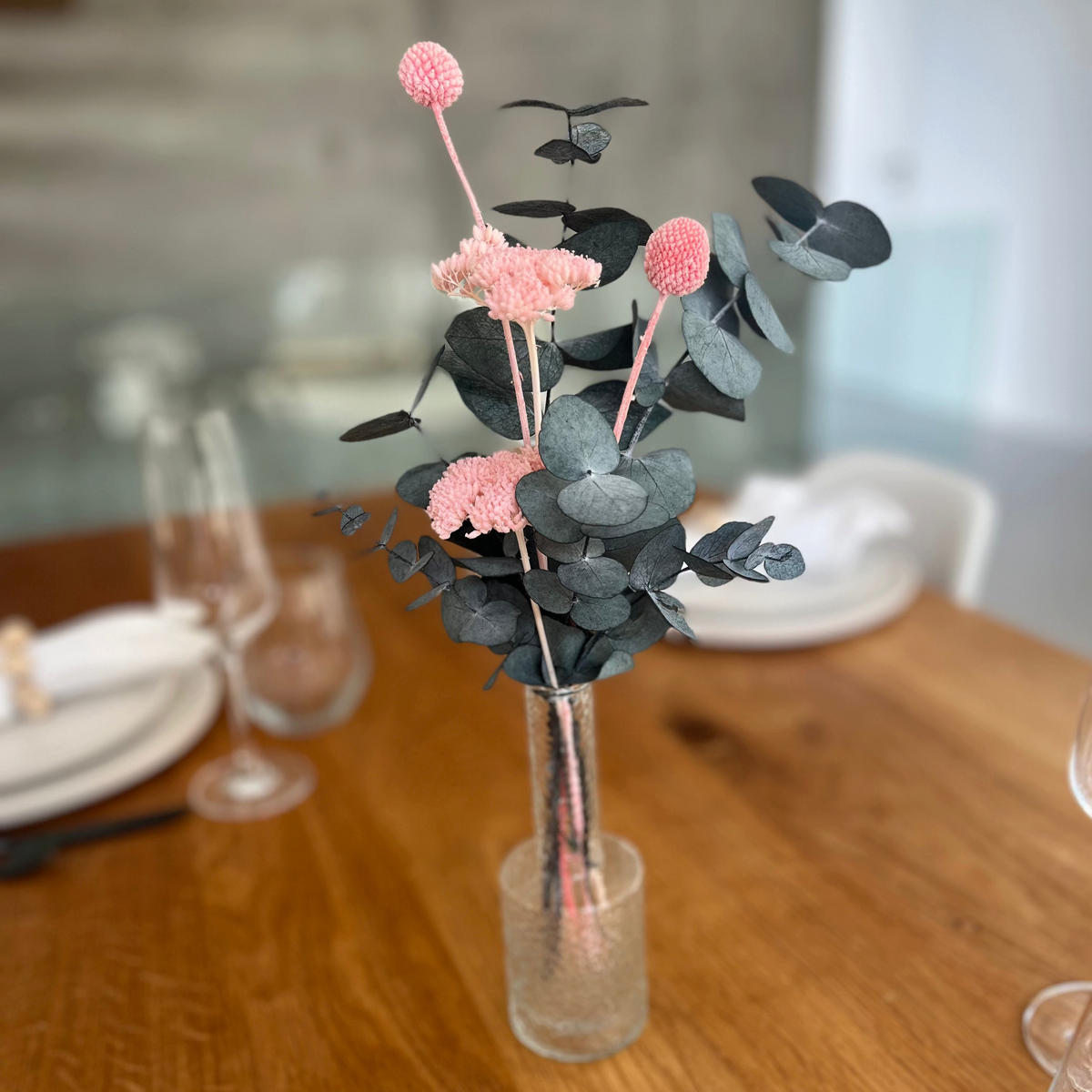 MINI Trockenblumenstrauß Pop of Color - rosa - rosa - Rosa, Naturmaterialien (25cm) - Lykke & You