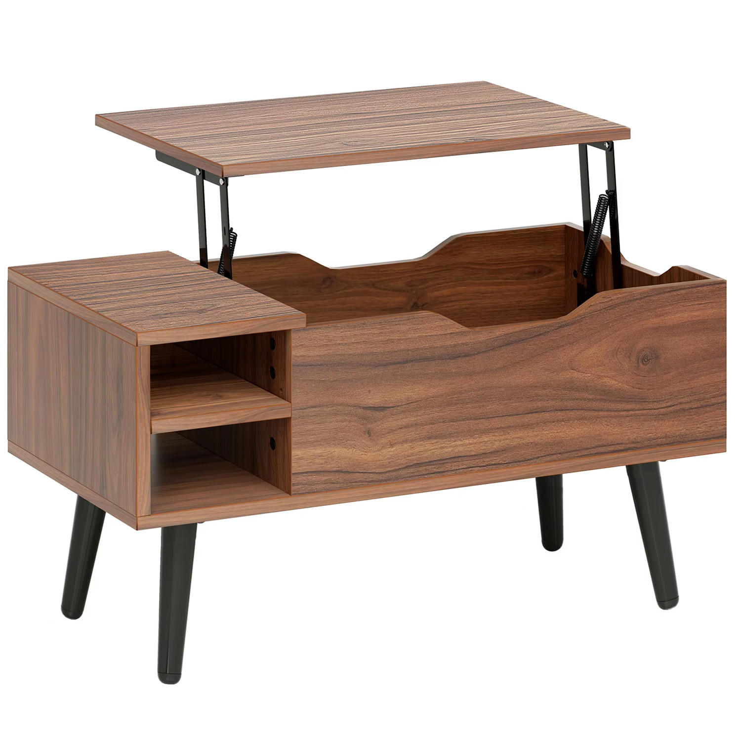 COUCHTISCH 80x61,5x40 Eiche Lift-Top Feder Stauraum - Braun, Holz (800/40/61.5cm) - Kaket