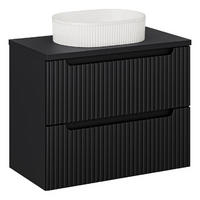 WASCHTISCHKOMBI 80 cm 3Teile - Nova Black N BM127 in Schwarz/Matt - Schwarz, Holz (80/57/40cm)