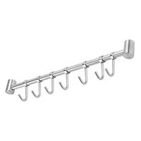 KÜCHEN HÄNGELEISTE mit 7 Haken - Silberfarben, Metall (3.4/2.2/39.6cm) - Intirilife