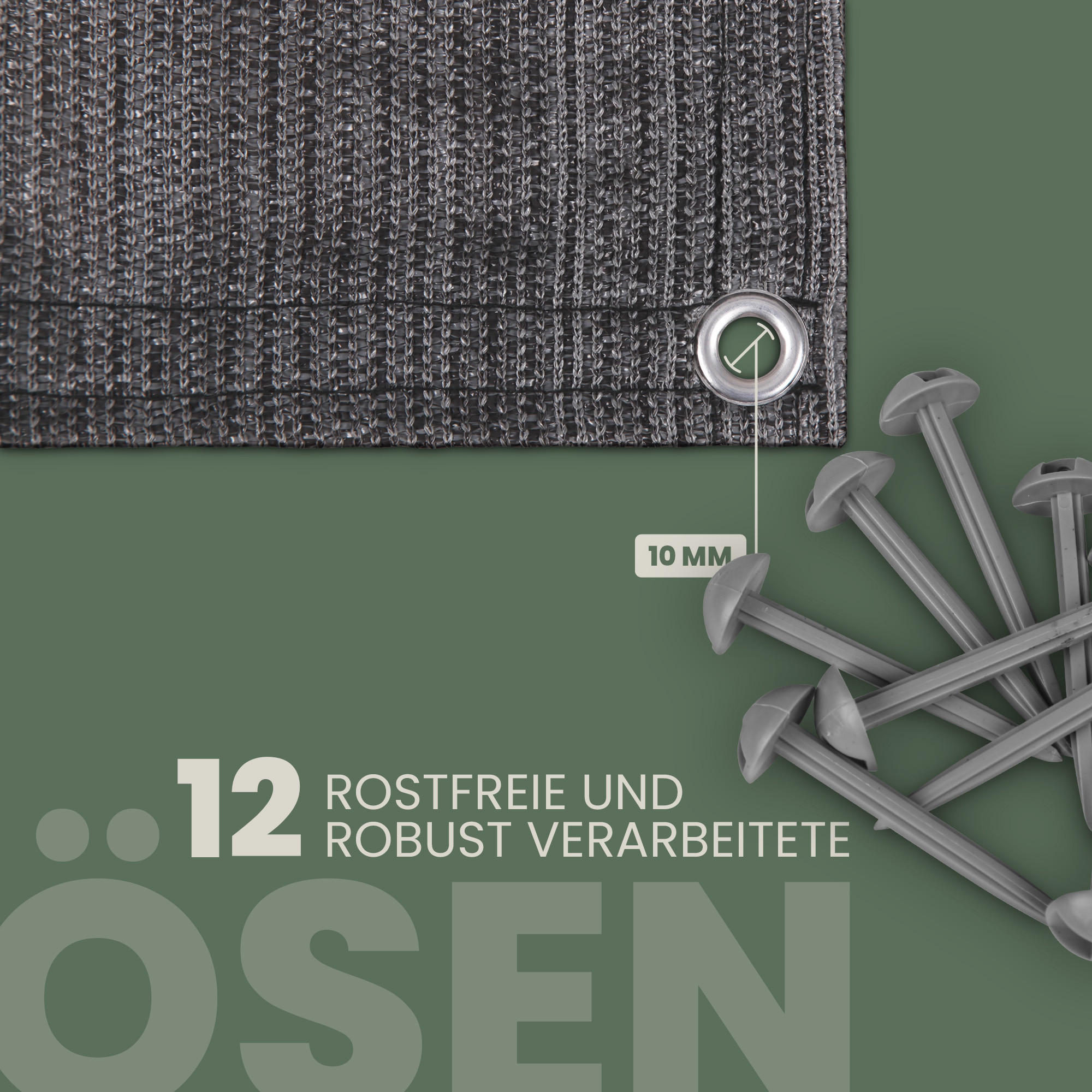 CAMPING Matte - Vorzeltteppich HDPE 250 x 300 cm - Anthrazit, Kunststoff (250/300cm) - Bestlivings