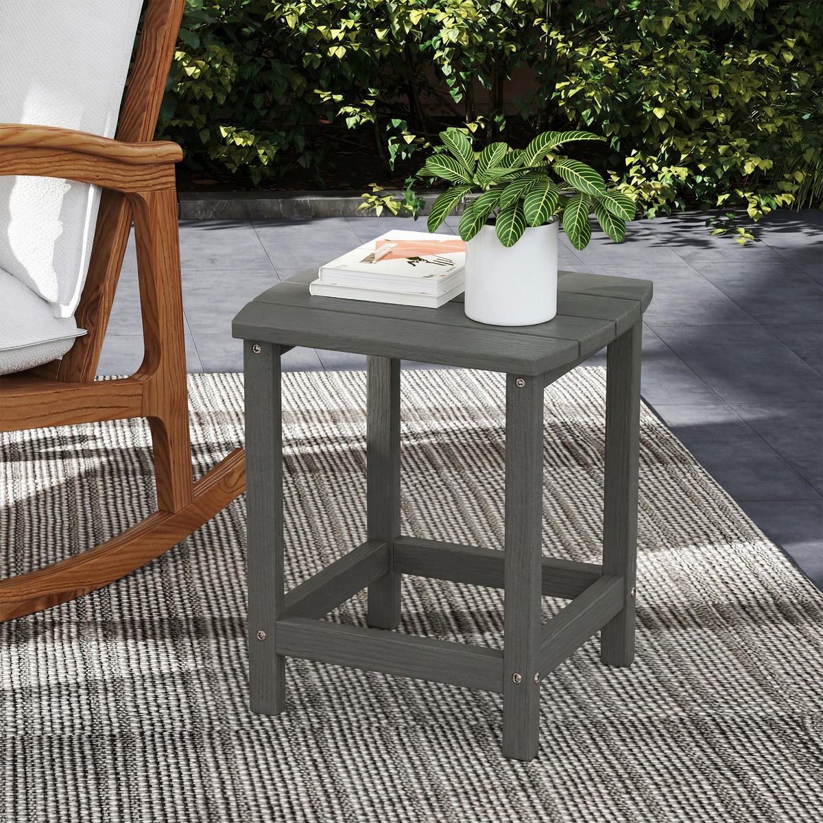 GARTENTISCH Grau 48.0/37.0/46.0cm - Grau, Kunststoff (48/37/46cm)