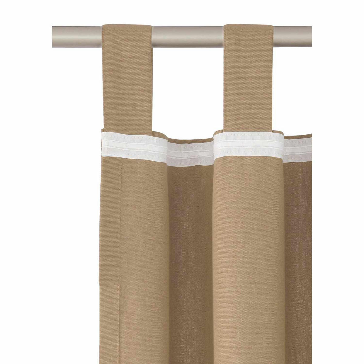 SCHLAUFENVORHANG IM UNI DESIGN DOVE Blickdicht - Beige, Textil (140/0.5/255cm) - Tom Tailor