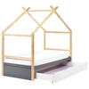 KINDERBETT 90x200 cm Grau Orgeval - Grau, Holz (90/200cm) - Beliani