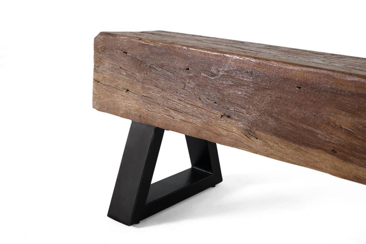SITZBANK aus Altholz und Metallbeinen - Braun, Holz (150/45/40cm) - Giner y Colomer