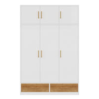 KINDERKLEIDERSCHRANK 120x50x180cm Weiß mit Oberfach und Schubladen - Weiß, Holz (61.6/13.49/133.3cm) - Raelunyi