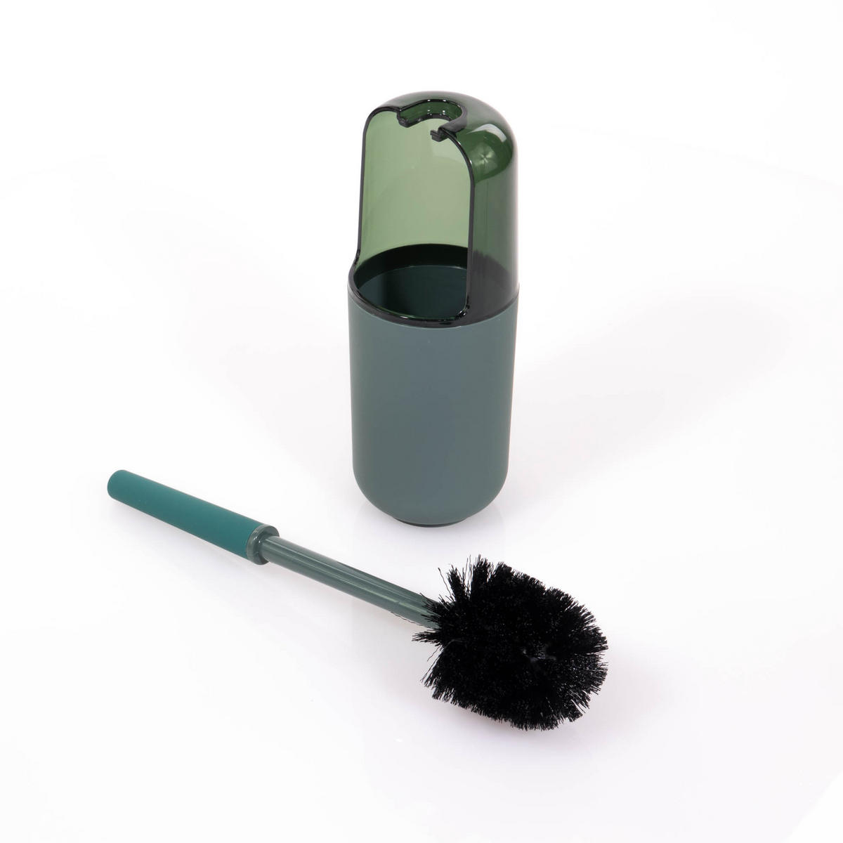 TOILETTENBÜRSTE mit Kunststoff-Behälter 10/10/37,5 cm - Grün, Kunststoff (10/37.5/10cm) - Douceur d´intérieur