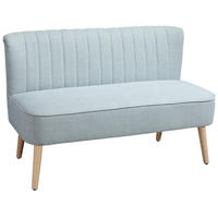 SOFA 2-Sitzer Couch Stoffsofa Sitzmöbel Polstersofa Loungesofa breit Hellgrün - Hellgrün/Naturfarben, Holz/Textil (56.5/77/117cm) - HOMCOM