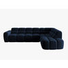 ECKSOFA rechts Lisa aus Samt königsblau 5 Sitzplätze - Dunkelblau, Textil (234/293cm) - Micadoni
