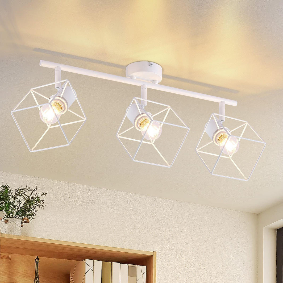 STRAHLER Fürth 3-flammig 48/10/17 cm - Weiß, Metall (48/10/17cm) - Nettlife